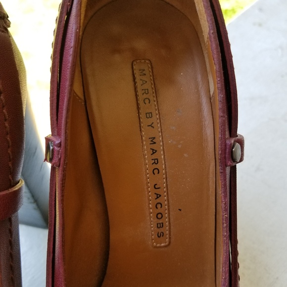 Marc Jacob's red leather heels size 7 gorgeous - Picture 5 of 8
